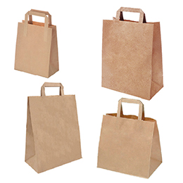 Sacs kraft brun poignées plates